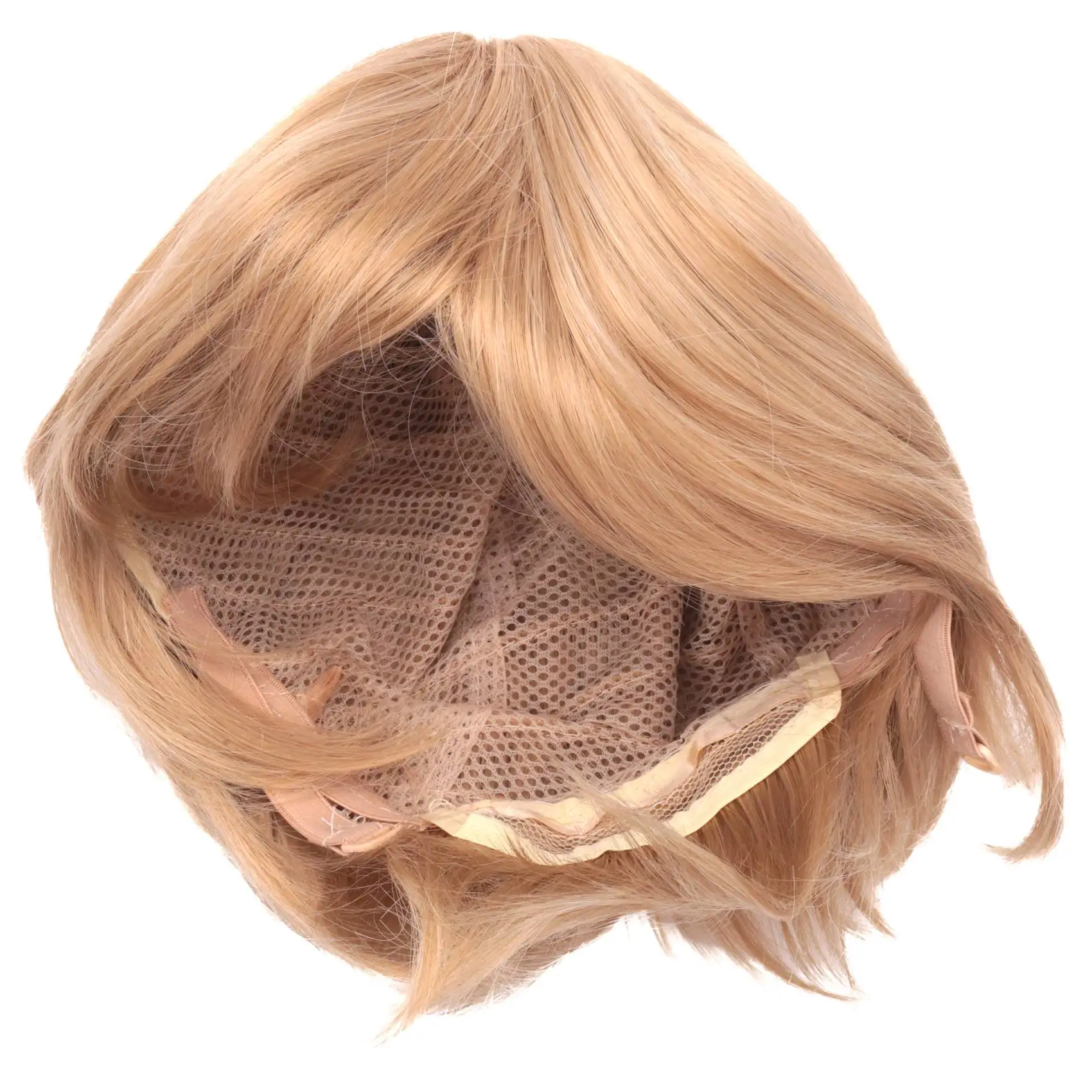 

Short Layered Fluffy Wavy Full Synthetic Wig Blonde Highlights