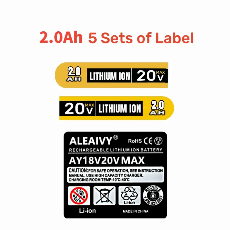 DCB200 Lithium Ion Battery 3.0Ah Label for DeWalt 1.5/2.0/2.5Ah 18V 20V Lithium Battery Accessories DCB201 DCB203 DCB183 Label
DCB200 Lithium Ion Battery 3.0Ah Label for DeWalt 1.5/2.0/2.5Ah 18V 20V Lithium Battery Accessories DCB201 DCB203 DCB183 Label