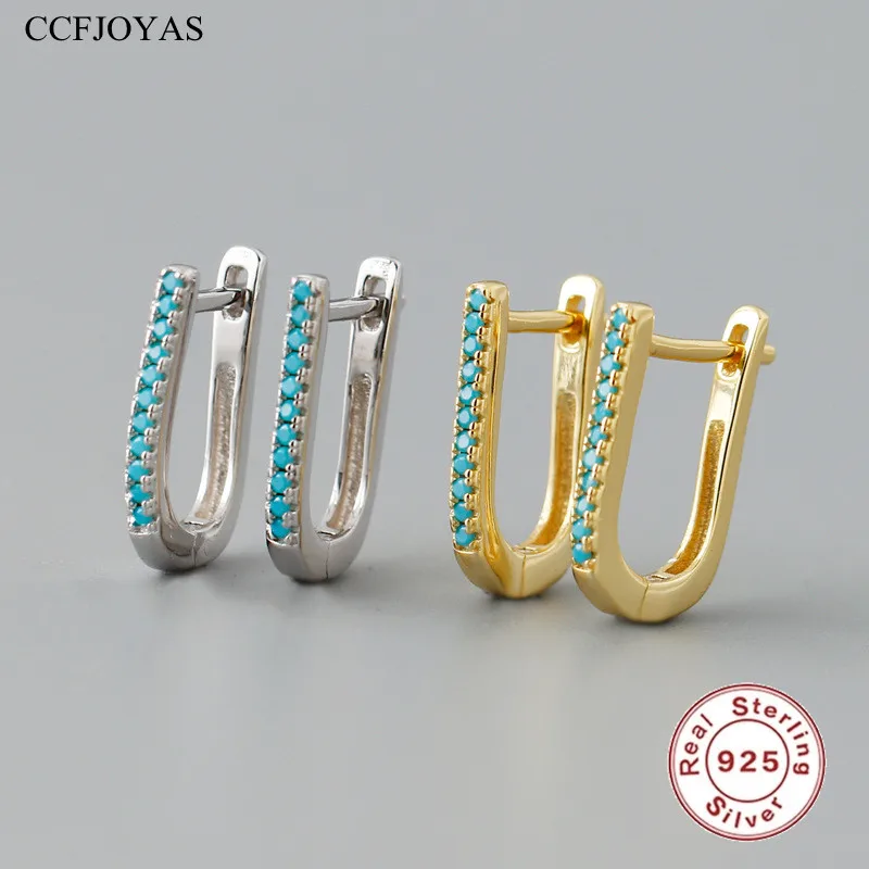 CCFJOYAS 100% 925 Sterling Silver U-shaped Turquoise Earrings for Women Light Luxury Gold Silver color Fine Jewelry New Arrilval
CCFJOYAS 100% 925 Sterling Silver U-shaped Turquoise Earrings for Women Light Luxury Gold Silver color Fine Jewelry New Arrilval