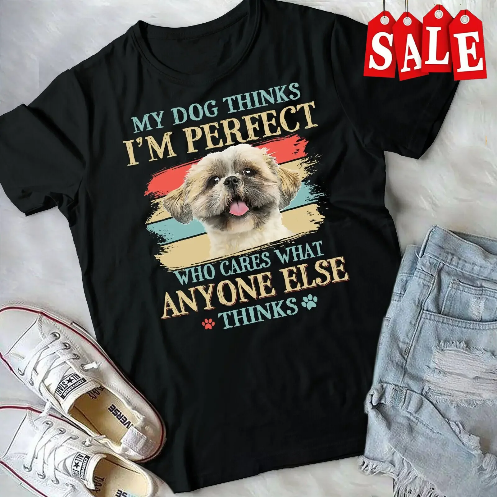 Моя собака считает, что я идеальный Shih Tzu лицо щенка Shitzu подарки унисекс футболка
Моя собака считает, что я идеальный Shih Tzu лицо щенка Shitzu подарки унисекс футболка