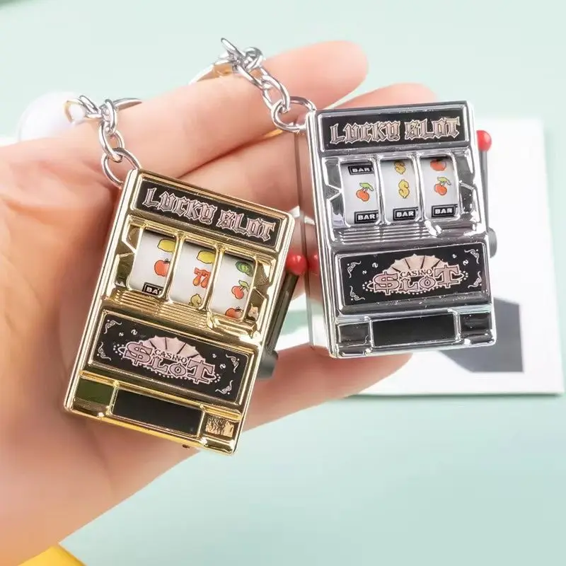 Mini Fruit Machine Key Chain Emulates Game Cash Out Keychain Gold Silver Bells Key Ring Car Gift
Mini Fruit Machine Key Chain Emulates Game Cash Out Keychain Gold Silver Bells Key Ring Car Gift