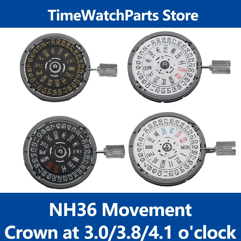 Japan Original NH36 Automatic Movement Crown at 3.8/4.1 oclock Self-widing Accuracy 24 Jewels Movement Day-Date Watch Case Parts
Japan Original NH36 Automatic Movement Crown at 3.8/4.1 oclock Self-widing Accuracy 24 Jewels Movement Day-Date Watch Case Parts