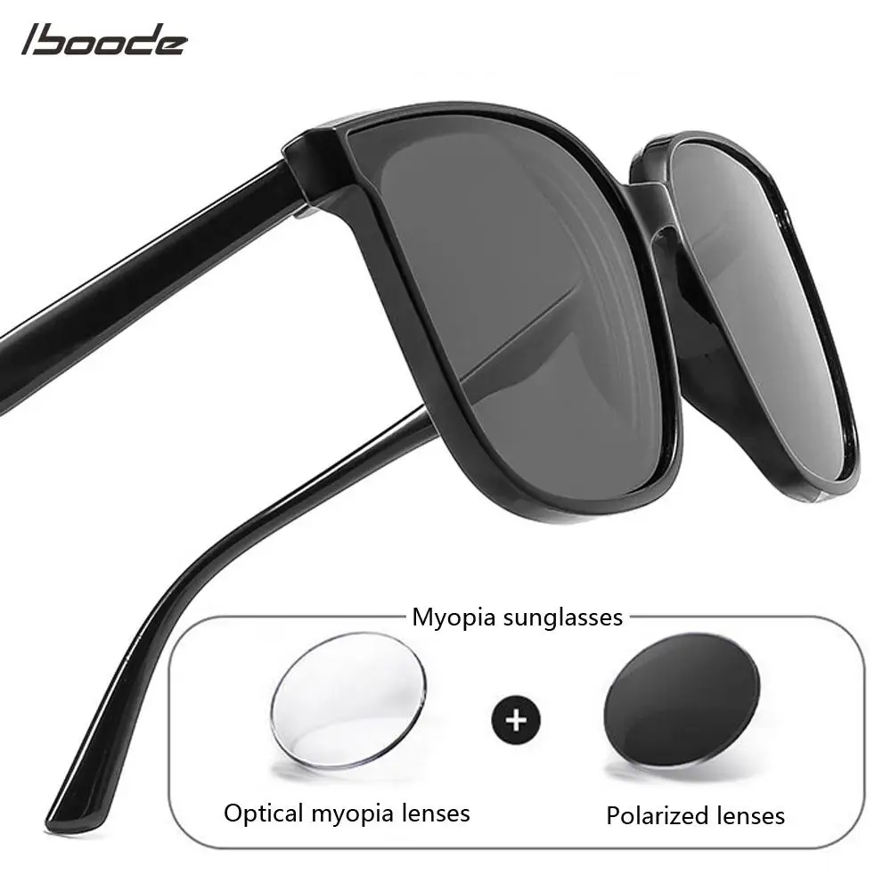 

iboode Optical Myopia Glasses Polarized Sunglasses Big Frame Men Driving Eyeglasses Brand Design Eyewear -1.0 -1.5 -2 -2.5 -3.5