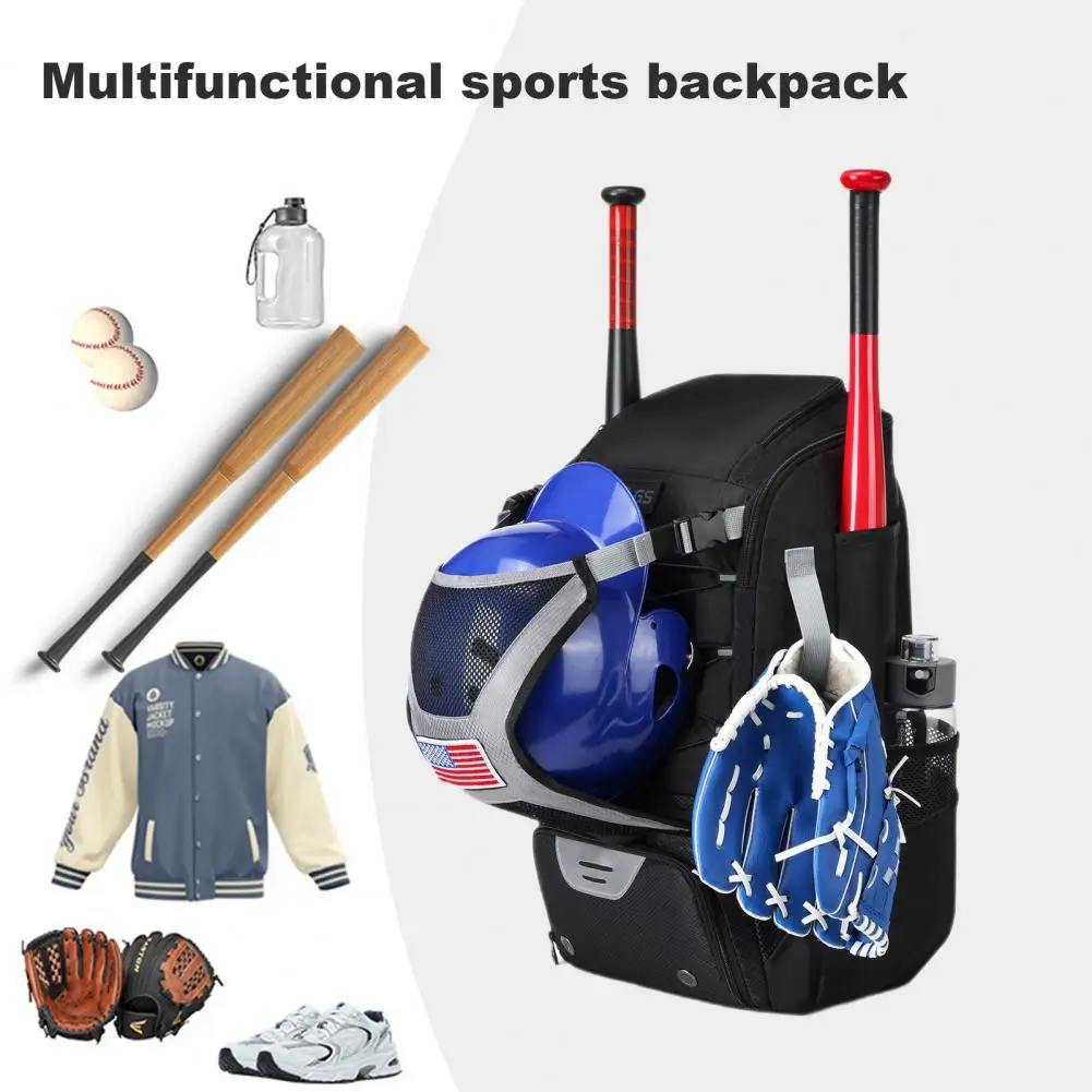 

Spacious Baseball Equipment Bag Baseball Bag with Shoe Compartment Durable Oxford Cloth Baseball for Sports for Athletes