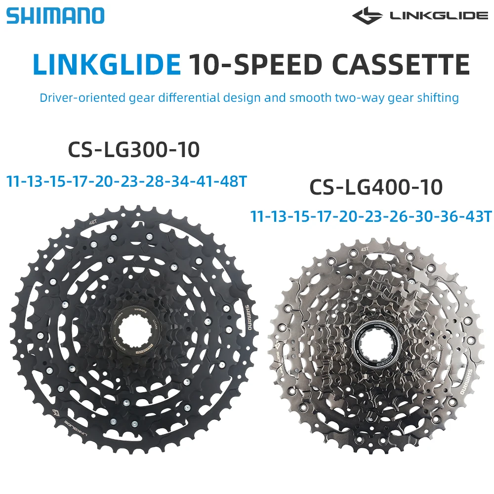 

SHIMANO CUES LINKGLIDE Cassette 10-speed CS-LG300-10 48T LG400-10 43T CUES U6000 Series 10 Speed Black MTB Bike Flywheel