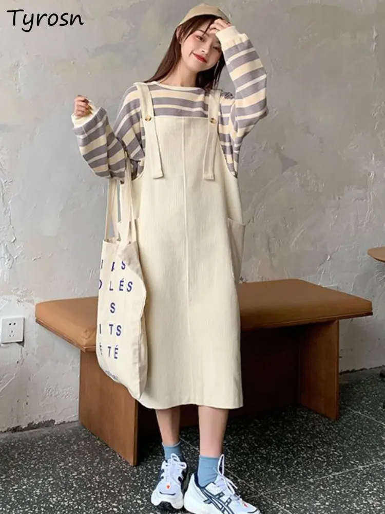 Dresses Women Design Solid Simple Loose Students Japanese Style Ladies Winter Elegant Sweet Sleeveless Fashion All-match Basics
Dresses Women Design Solid Simple Loose Students Japanese Style Ladies Winter Elegant Sweet Sleeveless Fashion All-match Basics