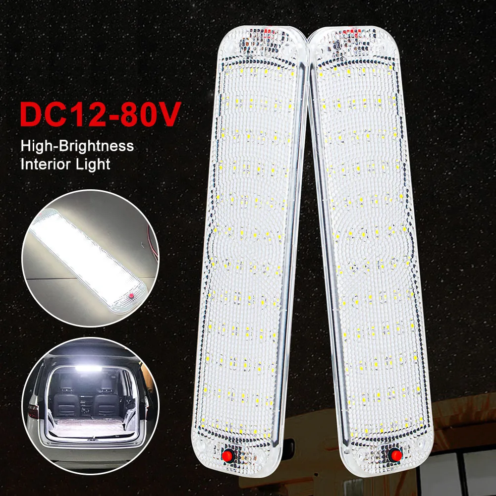 New 2Pcs 12V-80V Car SUV LED Lights 48/72LED Caravan Cab LED Compartment Light Reading Lamps Trunk Lights Flimsy Panel Car Light
New 2Pcs 12V-80V Car SUV LED Lights 48/72LED Caravan Cab LED Compartment Light Reading Lamps Trunk Lights Flimsy Panel Car Light