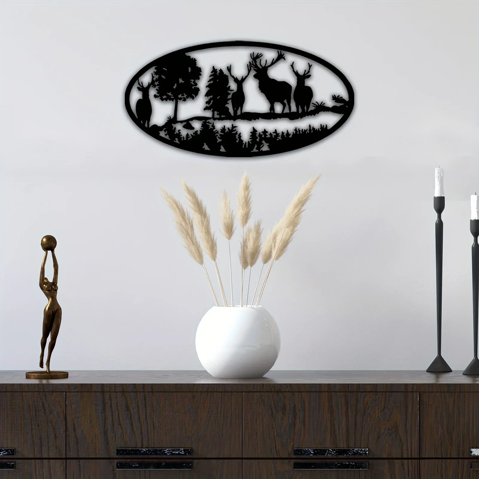CIFBUY Rustic Metal Deer Home Art for Bedroom, Home, and Cabin Wall Decor - Mountain Landscape Sculpture with Woodland Theme
CIFBUY Rustic Metal Deer Home Art for Bedroom, Home, and Cabin Wall Decor - Mountain Landscape Sculpture with Woodland Theme