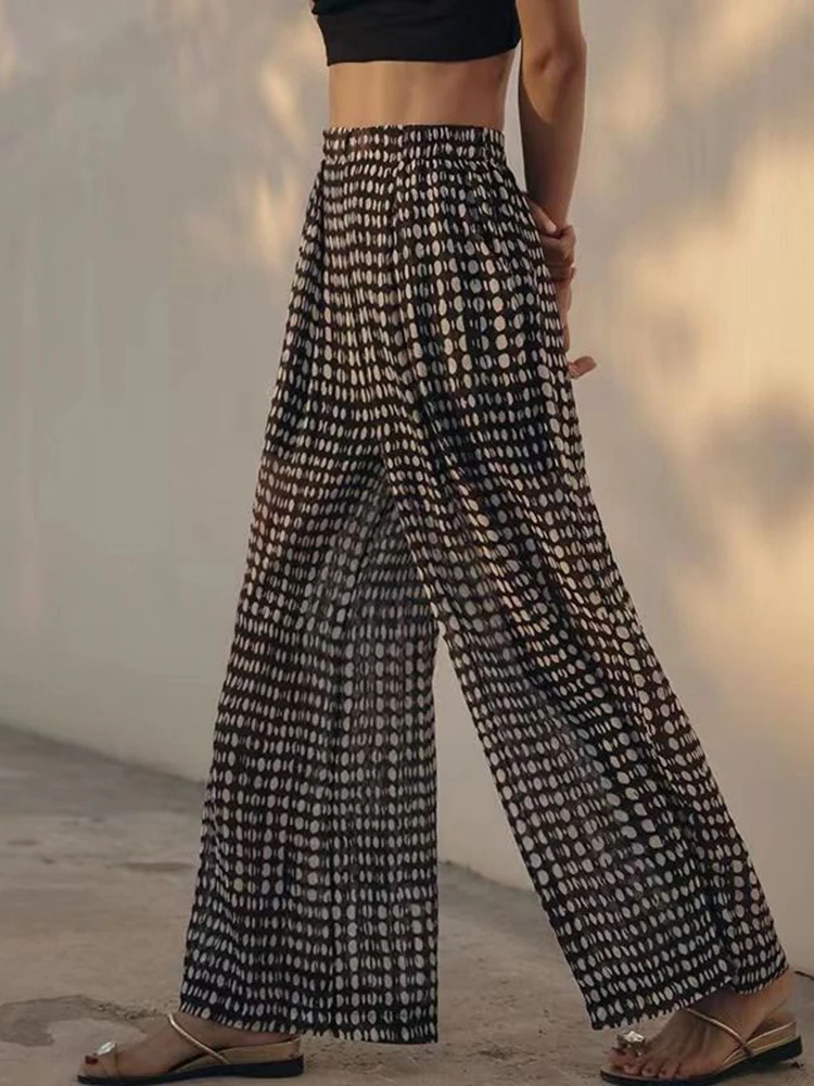 Women's Chiffon Comfor Wide Leg Pants Casual Loose Polka Dot Print High Waist Straight Trousers Summer Beach Vacation Long Pants
Women's Chiffon Comfor Wide Leg Pants Casual Loose Polka Dot Print High Waist Straight Trousers Summer Beach Vacation Long Pants