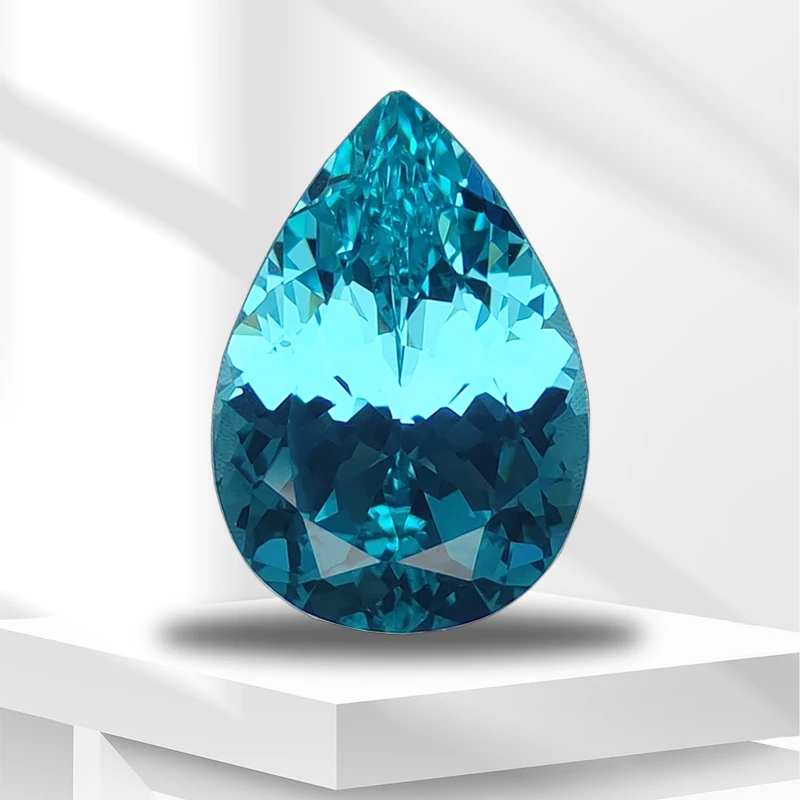 

Selectable AGL Certificate Lab Grown Paraiba Gemstone Pear Cut Lab Created Sapphire for DIY Advanced Jewelry Making Materials