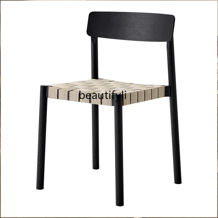 

Скандинавский минималистичный стиль, стул из твердой древесины, обеденный стул, плетеное кресло, роскошный современный стул для макияжа