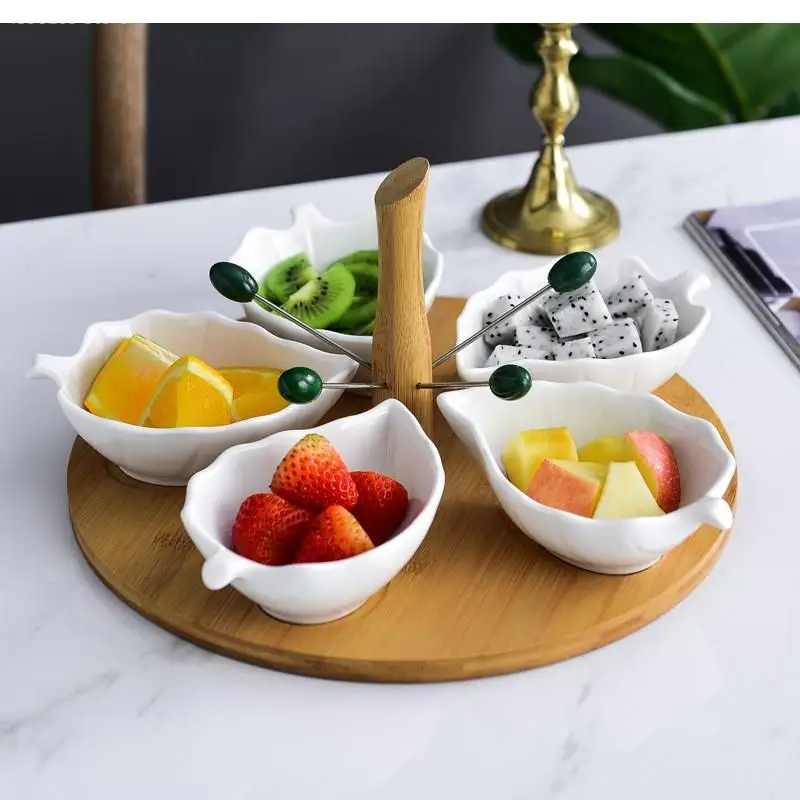 

Dessert Plate Ceramic Fruit Plate Nordic Style Afternoon Tea Dessert Candy Dish Food Tray Kitchen Cutlery Snack Plate