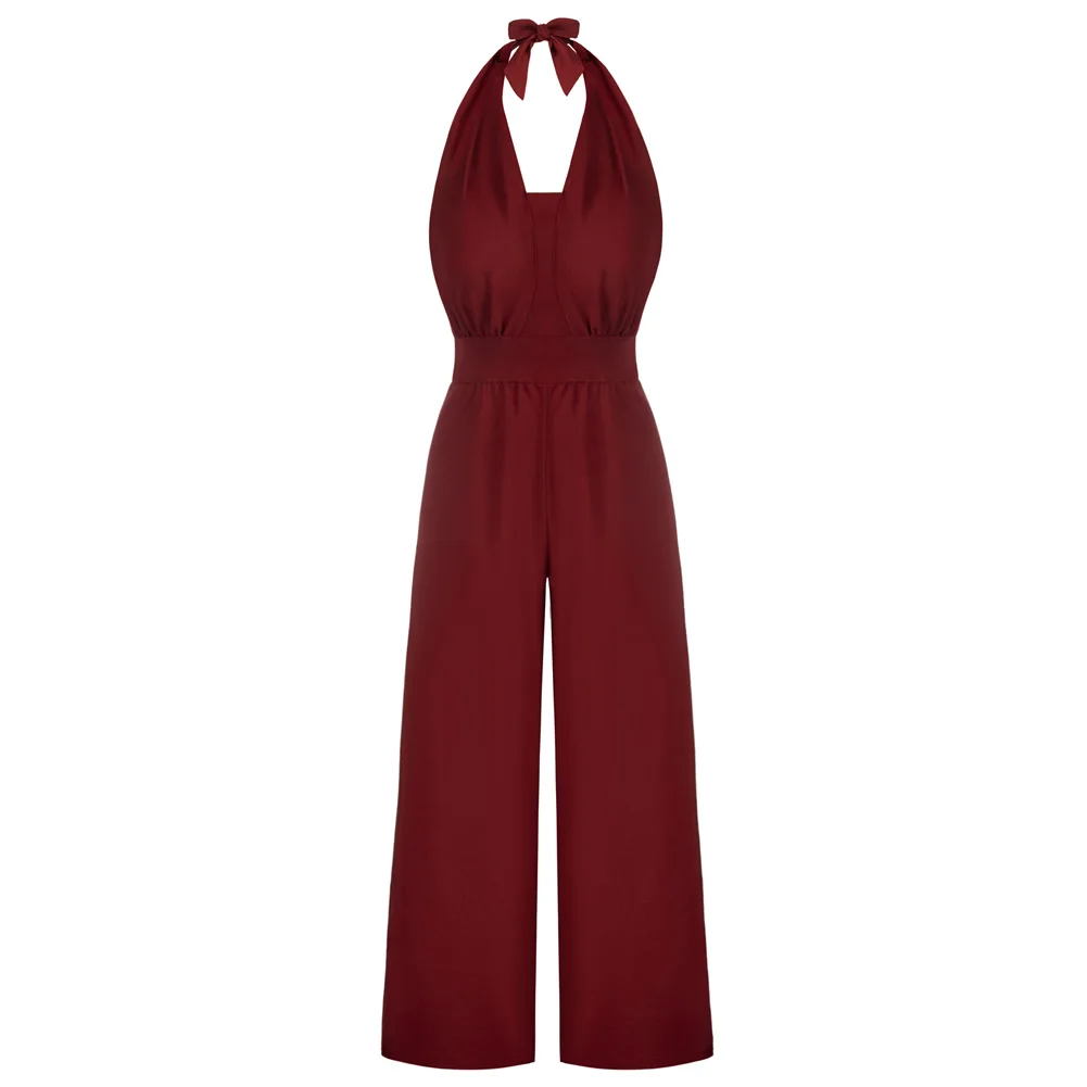 BP Women Jumpsuit Sexy Elegant Backless Defined Waist Smocked Back Halterneck Jumpsuits Straight Leg Pants Party Clothing
BP Women Jumpsuit Sexy Elegant Backless Defined Waist Smocked Back Halterneck Jumpsuits Straight Leg Pants Party Clothing