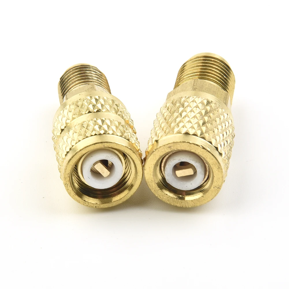 

2pcs R410a Adapter 5/16 SAE F Quick Couplers To 1/4 SAE M Flare 5/16 SAE M To 1/4 SAE Brass For Garden Irrigation Washing