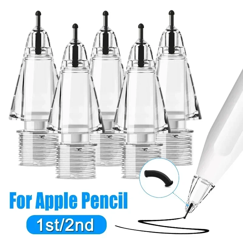 

Silicone Pencile Tips for Apple Pencil 1/2 4B 2B Wear-Resistant Replacement Stylus Pens Tip Cove for Ipencil 1/2 Mute Spare Nibs