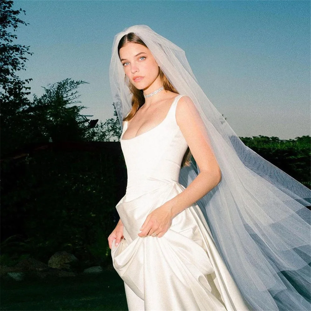 FIDDY898 Elegant Square Neckline Wedding Dresses Straight Sleeveless Pleated Bridal Gowns Vestido De Novia for Bride C113
FIDDY898 Elegant Square Neckline Wedding Dresses Straight Sleeveless Pleated Bridal Gowns Vestido De Novia for Bride C113