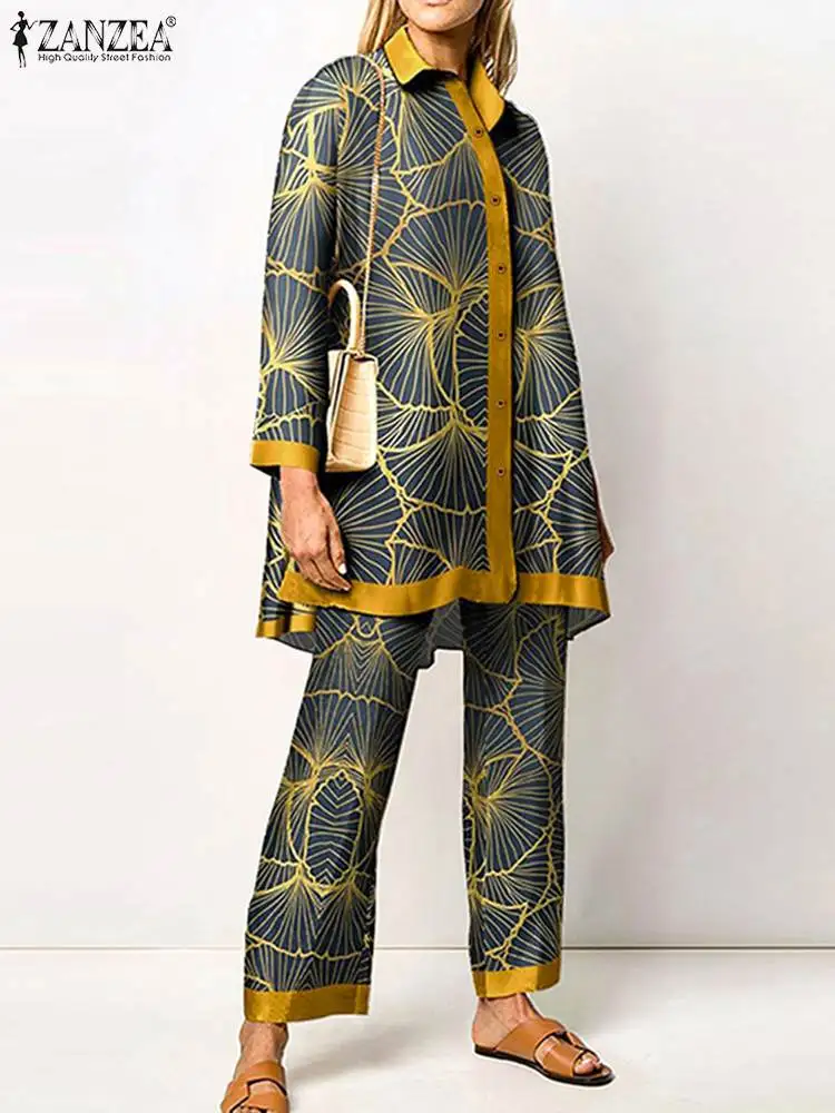 Модный спортивный костюм ZANZEA с принтом 2023, праздничная рубашка в стиле ретро с длинными рукавами и лацканами, элегантный наряд, женские длинные брюки, комплект из 2 предметов
Модный спортивный костюм ZANZEA с принтом 2023, праздничная рубашка в стиле ретро с длинными рукавами и лацканами, элегантный наряд, женские длинные брюки, комплект из 2 предметов