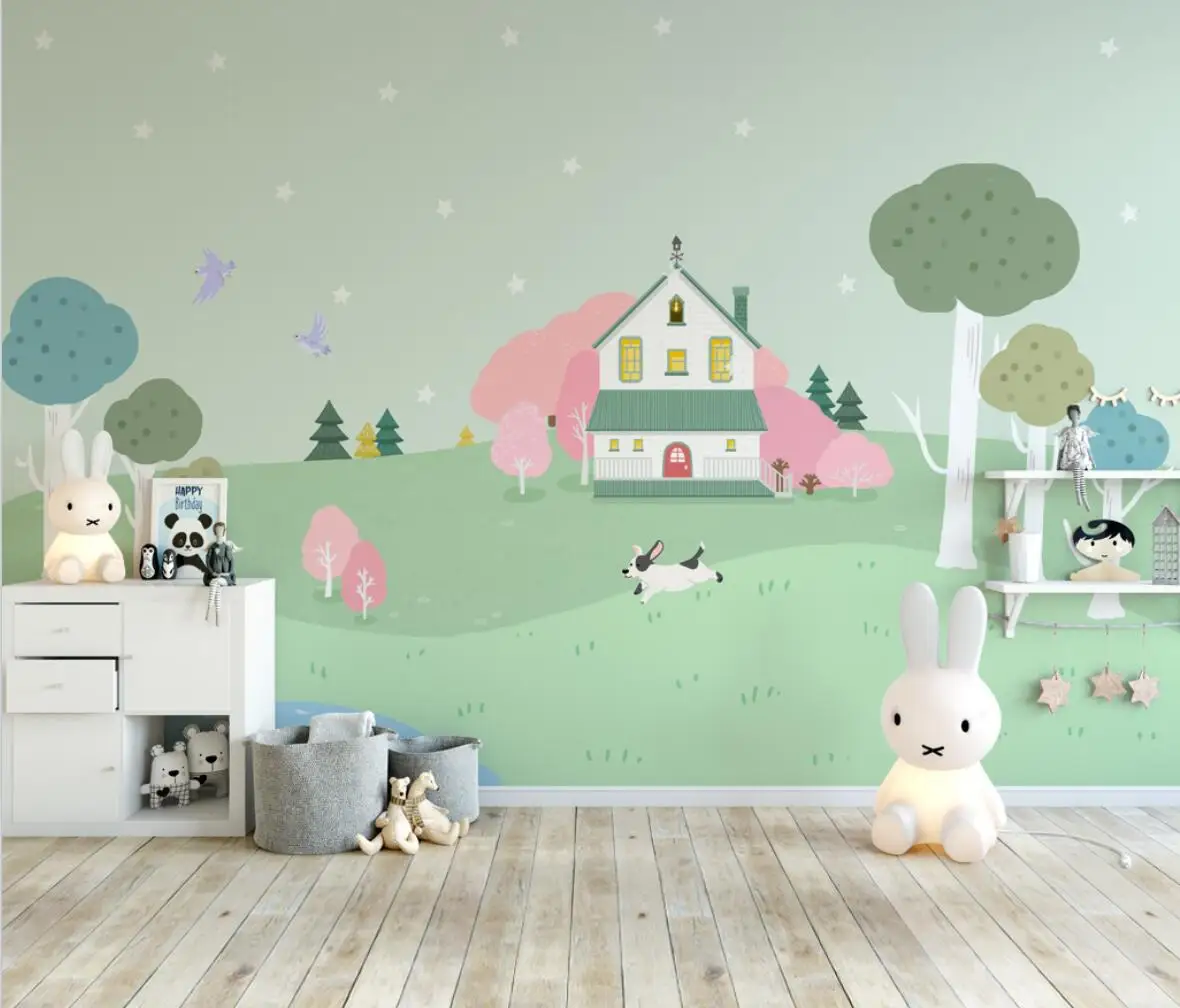 Custom Nordic cartoon forest animal wall paper for children's room home decor background 3D wallpaper bedroom photo papier peint
Custom Nordic cartoon forest animal wall paper for children's room home decor background 3D wallpaper bedroom photo papier peint
