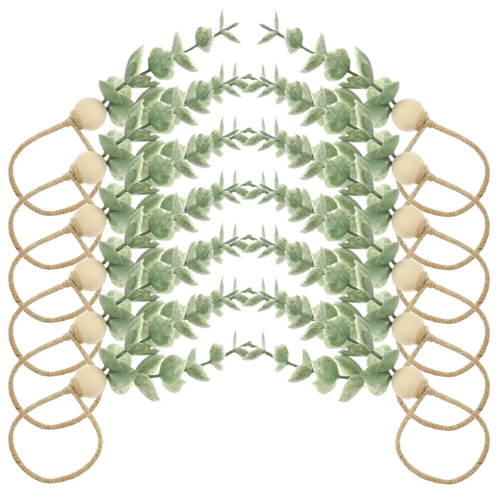 12 Pcs Boho Artificial Eucalyptus Leaf Wooden Beads Dining Room Decor Rope Napkin Ring Serviette Buckle Rings Delicate
12 Pcs Boho Artificial Eucalyptus Leaf Wooden Beads Dining Room Decor Rope Napkin Ring Serviette Buckle Rings Delicate