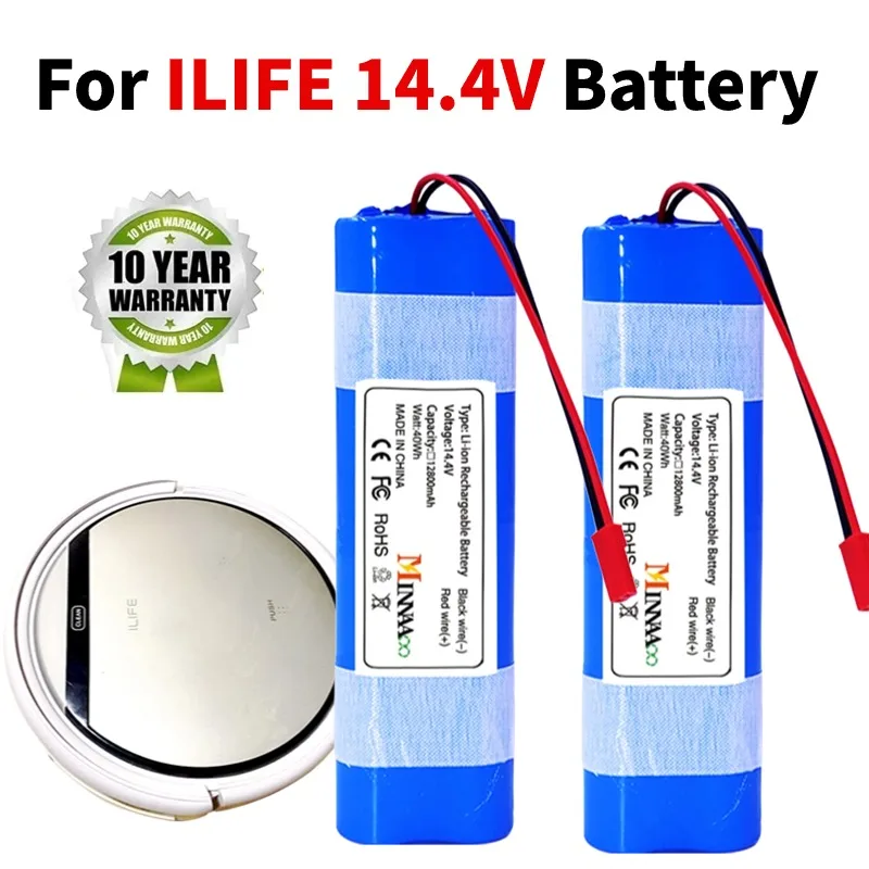 

2023 New Genuine 14.8 V 6800Mah 18650 Lithium Battery, Applicable to ILIFE V3s Pro, V50, V5sPro, V8s, x750 Robot Vacuum Battery