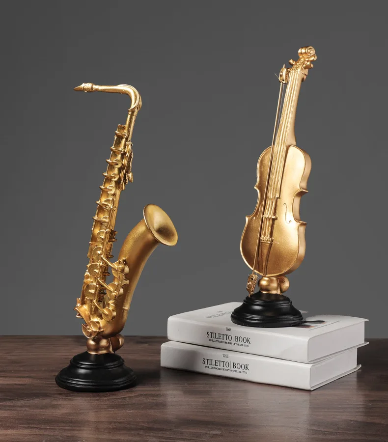 Nordic Retro Gold Musical Instrument Resin Handicraft Decoration Living Room Porch Counter Decoration Saxophone Violin 
Nordic Retro Gold Musical Instrument Resin Handicraft Decoration Living Room Porch Counter Decoration Saxophone Violin