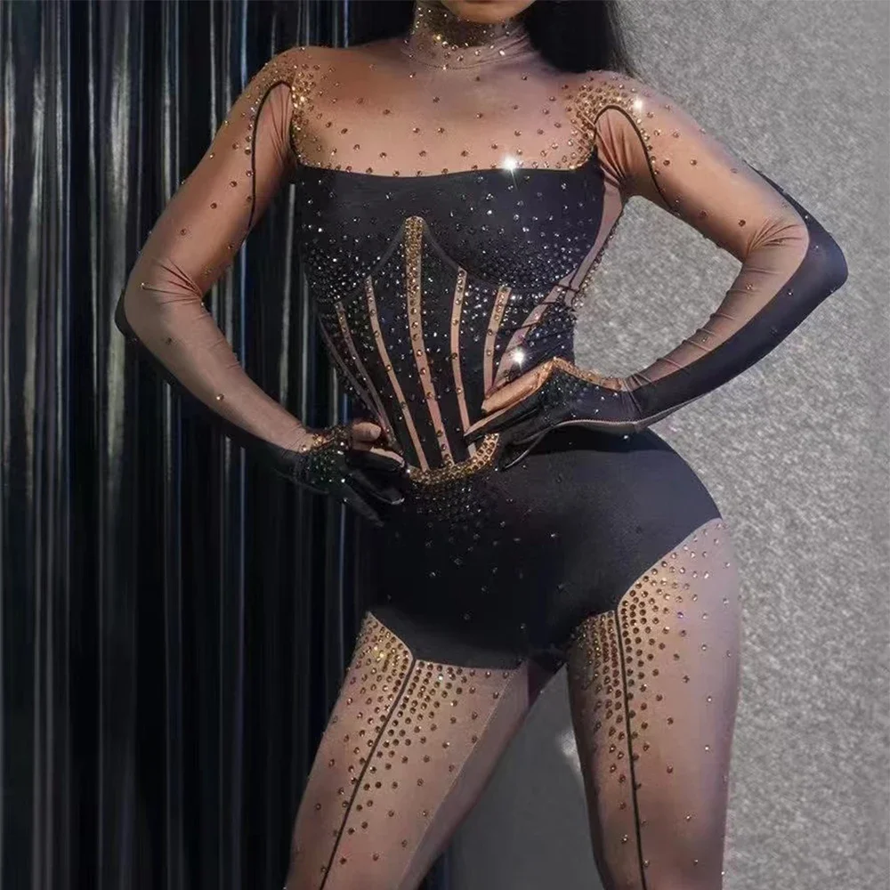 Women Sexy Stage Black Gold Rhinestones Nude Spandex Jumpsuit Gloves Outfit Dance Costume Birthday Evening Show Leggings Outfit
Women Sexy Stage Black Gold Rhinestones Nude Spandex Jumpsuit Gloves Outfit Dance Costume Birthday Evening Show Leggings Outfit