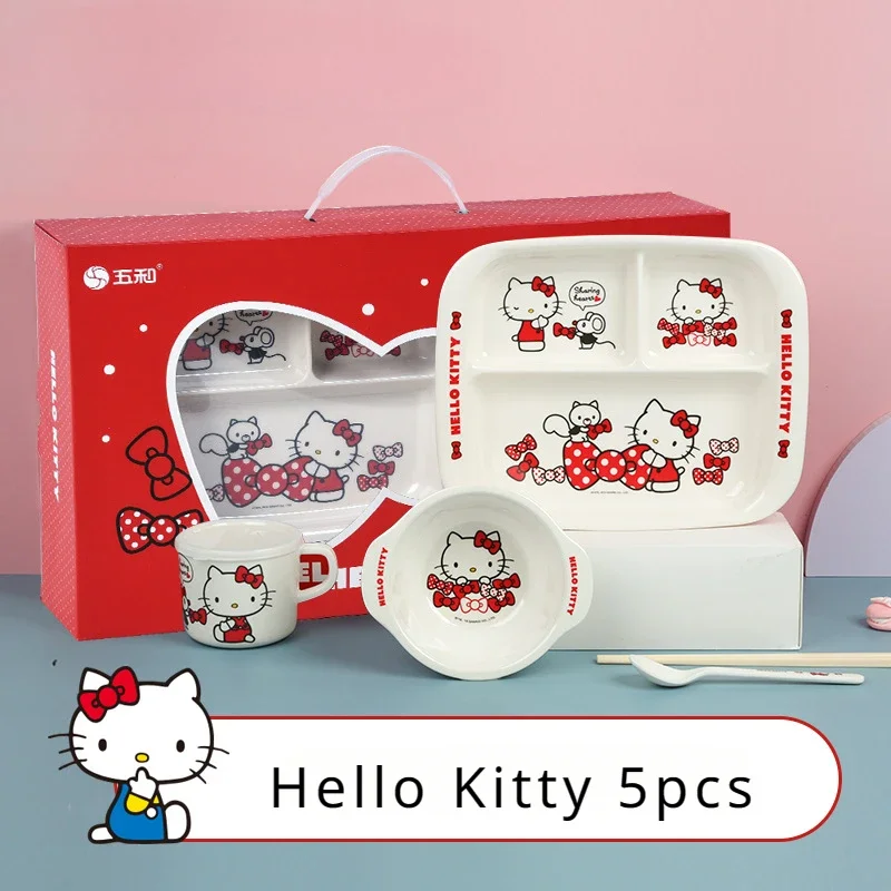 Anime Sanrio HelloKitty Children Tableware Kit Kawaii Dining Plate Bowl Spoon Cup Cartoon Home Use Birthday Present Souvenirs
Anime Sanrio HelloKitty Children Tableware Kit Kawaii Dining Plate Bowl Spoon Cup Cartoon Home Use Birthday Present Souvenirs