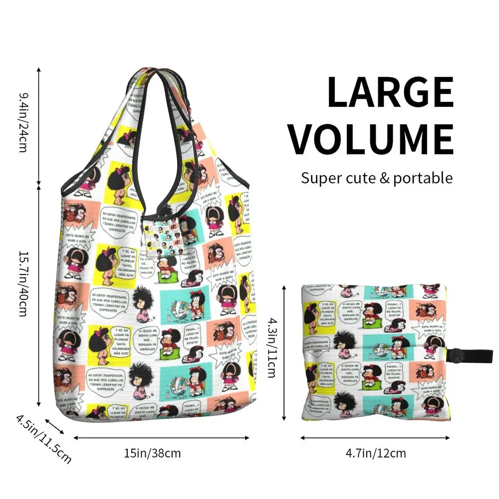 Custom Vintage Mafalda Manga Grocery Shopping Bag 84 S69bf31ee34d04f8793be2a14bfbe6a342