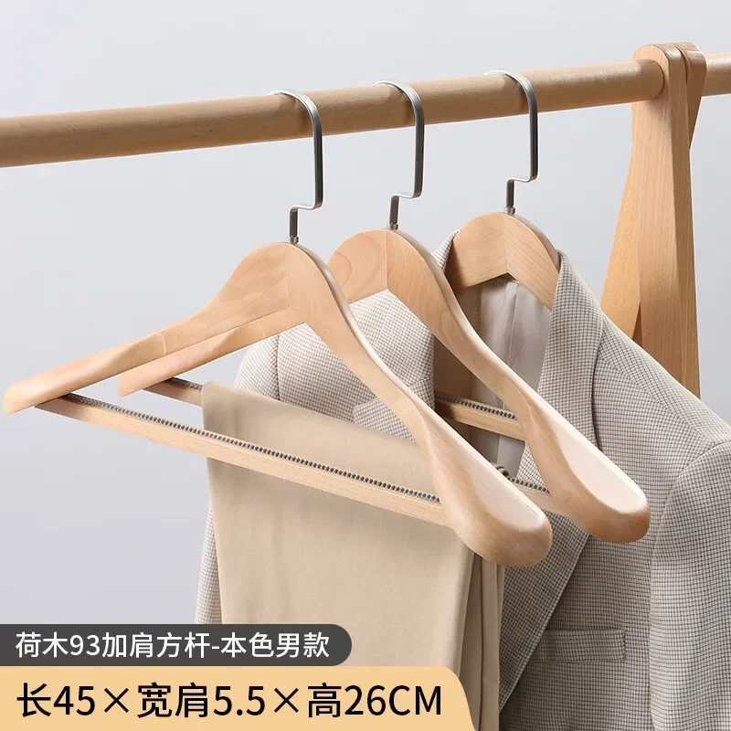 

Wide Hanger Luxury Hangers Suit Roupa Closet Wardrobe Coat For Clothes Wooden Organizer Shoulder 5pcs Cabides Para