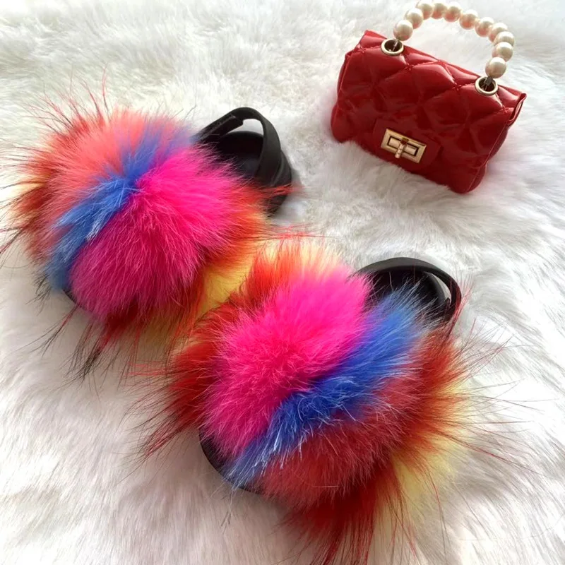 2022 New Children's Real Fox Fur Raccoon Dog Fur Slippers with Bags Fashion Flip Flops Girls Sandals
2022 New Children's Real Fox Fur Raccoon Dog Fur Slippers with Bags Fashion Flip Flops Girls Sandals