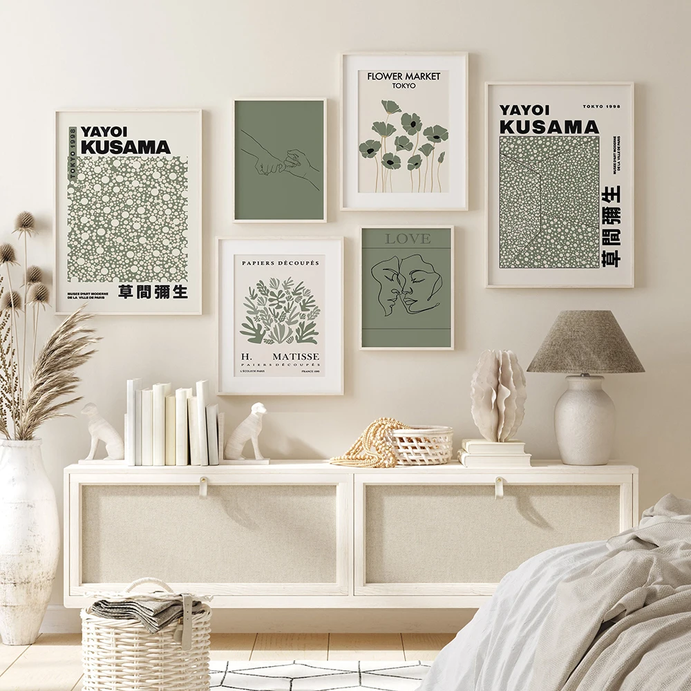 Sage Green Wall Art Matisse Print Aesthetic Poster Trendy Yayoi Kusama Abstract Canvas Painting Vintage Home Decor Pictures
Sage Green Wall Art Matisse Print Aesthetic Poster Trendy Yayoi Kusama Abstract Canvas Painting Vintage Home Decor Pictures