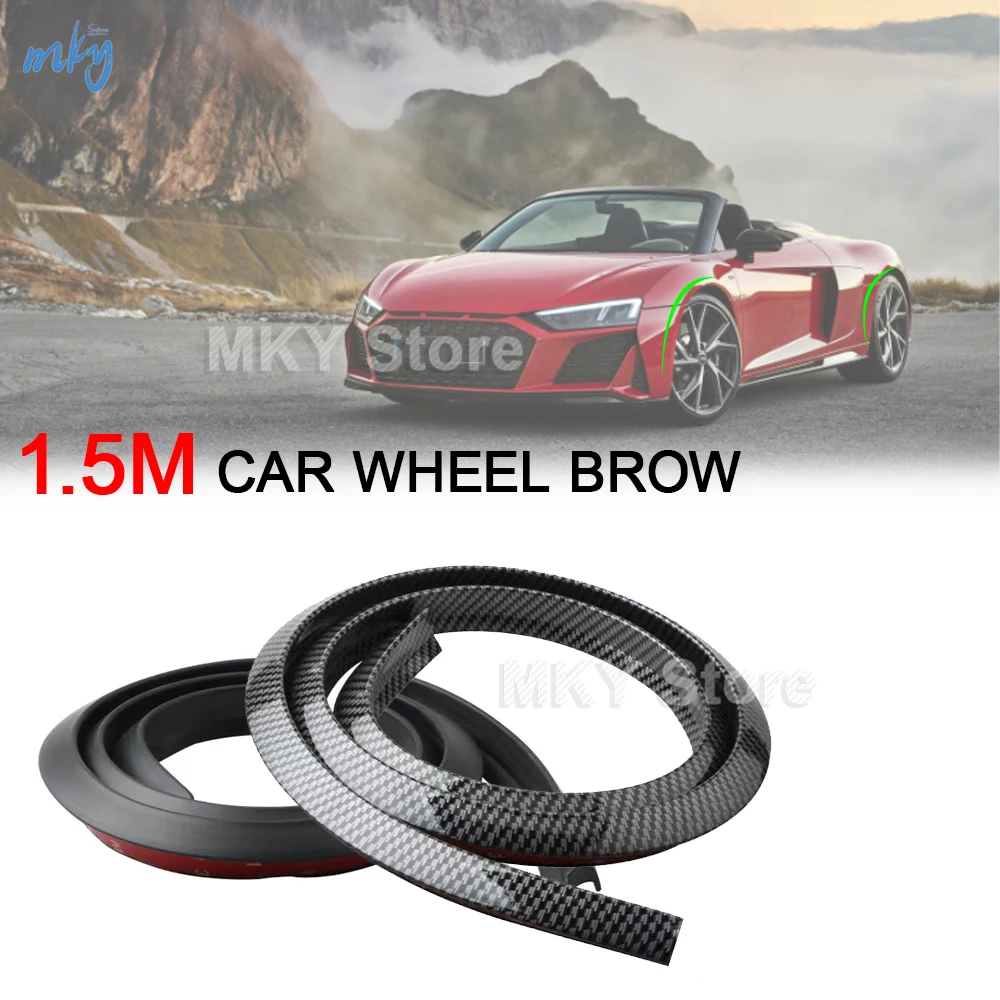 

1Pc 1.5M Fender Flares Car Wheel Arches Wing Expander Arch Eyebrow Mudguard Lip Body Kit Protector Cover Mud Guard Accessories