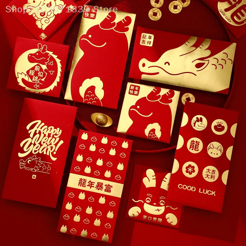 6Pcs Cute Dragon Year Hongbao Red Envelopes For 2024 New Year Spring Festival Red Packet Lucky Packets Cartoon Gift Bag
6Pcs Cute Dragon Year Hongbao Red Envelopes For 2024 New Year Spring Festival Red Packet Lucky Packets Cartoon Gift Bag