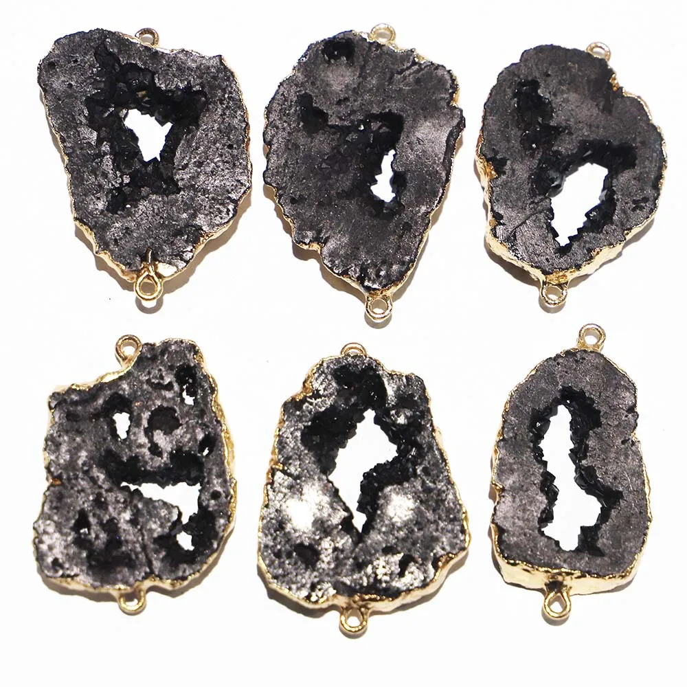4pcs/lot New Natural Stone Slice Black Agates Irregular Pendants Double Hole Jewelry Making DIY Necklaces Bracelet Accessories
4pcs/lot New Natural Stone Slice Black Agates Irregular Pendants Double Hole Jewelry Making DIY Necklaces Bracelet Accessories