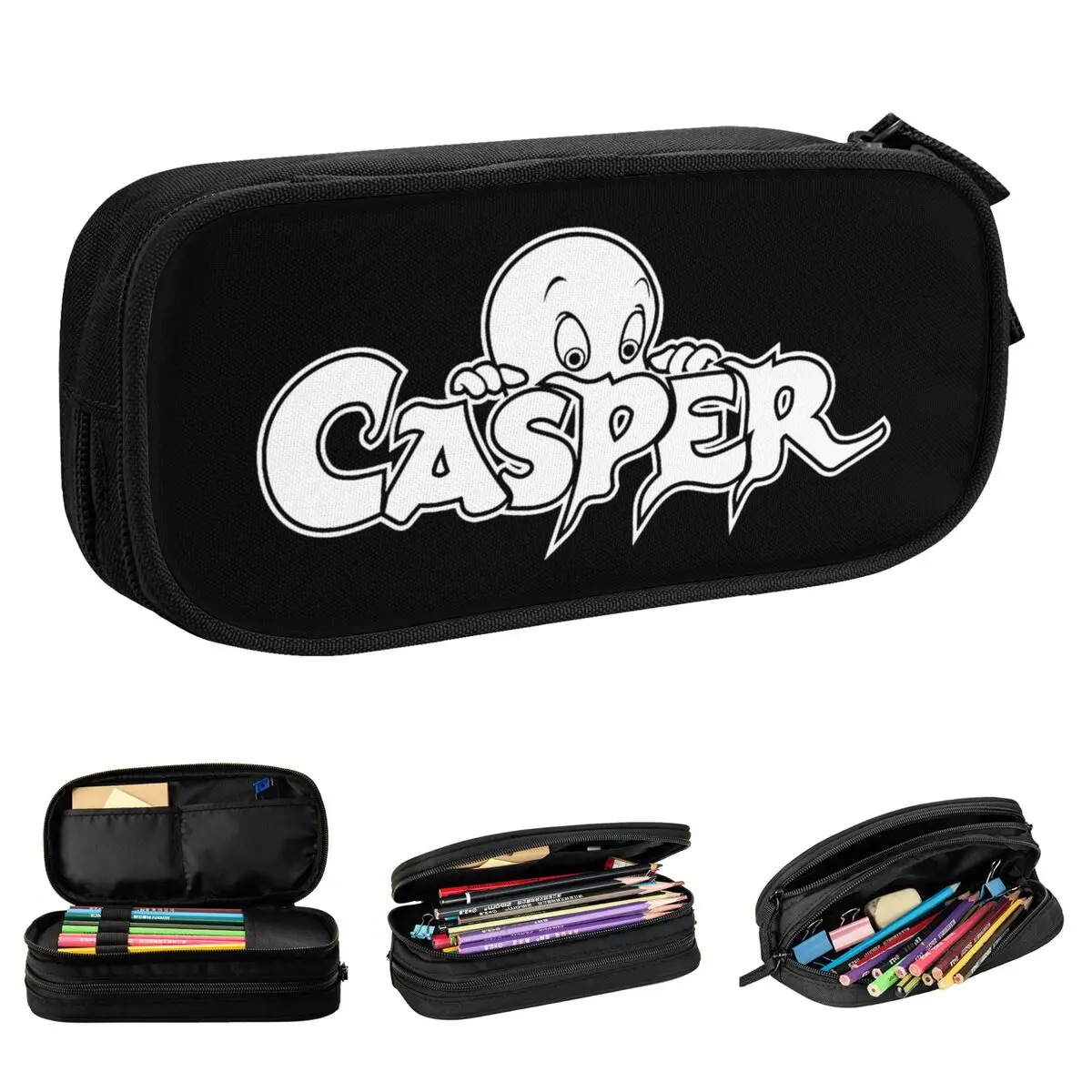 

The Friendly Ghost Casper Pencil Cases Pencil Box Pen Box for Girl Boy Big Capacity Bags Students School Zipper Stationery