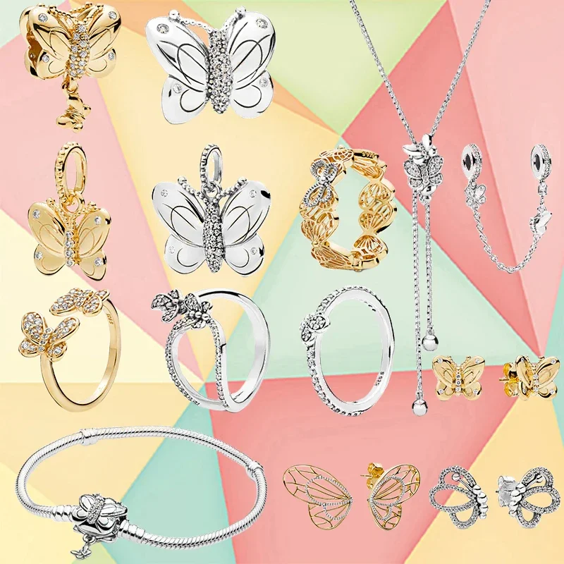 Оригинальный браслет и ожерелье из серебра 925 пробы с бабочками
Оригинальный браслет и ожерелье из серебра 925 пробы с бабочками