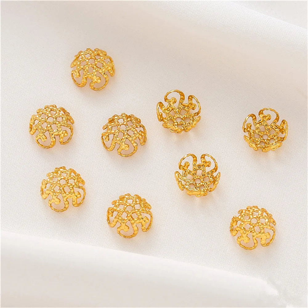 18-carat gold hollow Chinese knot flower bracket diy accessories bead cap bead handmade beaded bracelet necklace material
18-carat gold hollow Chinese knot flower bracket diy accessories bead cap bead handmade beaded bracelet necklace material