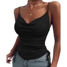 Women Strappy Sleeve Pullover Draw String Spaghetti Sleeveless Spring Summer Camisole Solid Color Sexy V-Neck Club Tank Top
Women Strappy Sleeve Pullover Draw String Spaghetti Sleeveless Spring Summer Camisole Solid Color Sexy V-Neck Club Tank Top