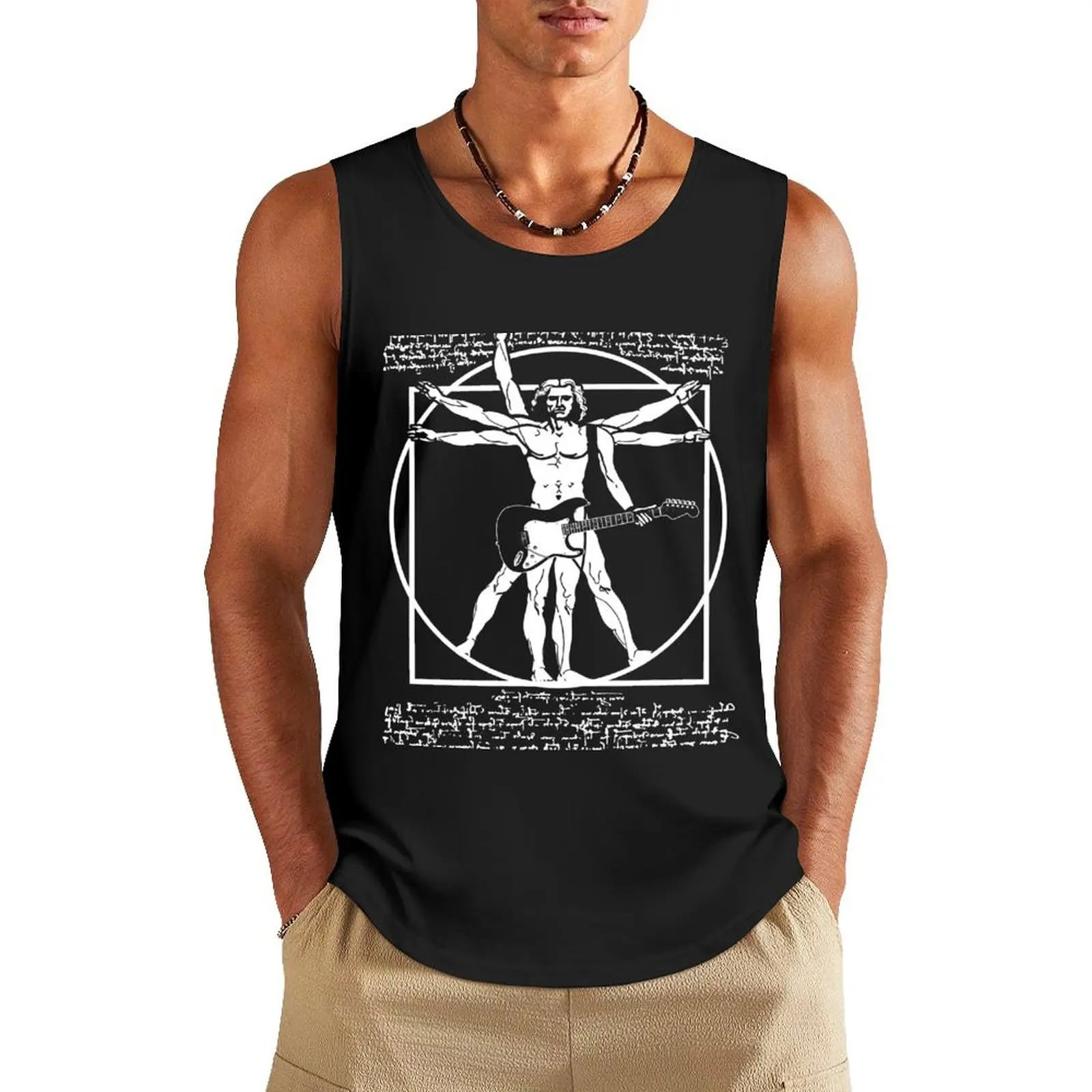 VITRUVIAN MAN PLAYING THE GUITAR - DA VINCI GUITARIST - LEONARDO DA VINCI PARODY Tank Top Men's gym clothing
VITRUVIAN MAN PLAYING THE GUITAR - DA VINCI GUITARIST - LEONARDO DA VINCI PARODY Tank Top Men's gym clothing