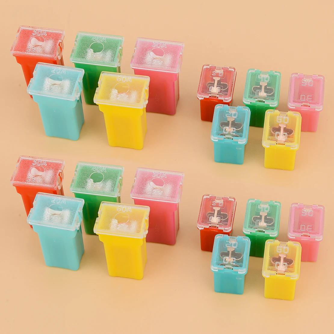 20Pcs 12-32V Fuse Mini Square Fuse Assortment Kit 20A 30A 40A 50A 60A AMP With Plastic Box for Car Auto Truck Boat Camper UTV
20Pcs 12-32V Fuse Mini Square Fuse Assortment Kit 20A 30A 40A 50A 60A AMP With Plastic Box for Car Auto Truck Boat Camper UTV
