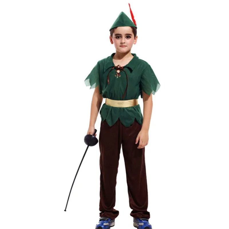 

Indian Children's Cosplay Green Hunter Halloween Forest Prince Clothing