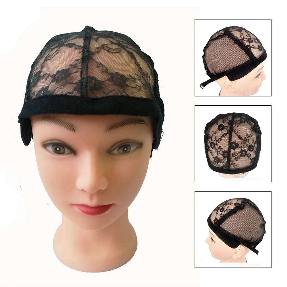 

Double Lace Wig Caps For Making Wigs And Hair Weaving Stretch Adjustable Wig Cap Hot Black Glueless Dome Cap Hairnets