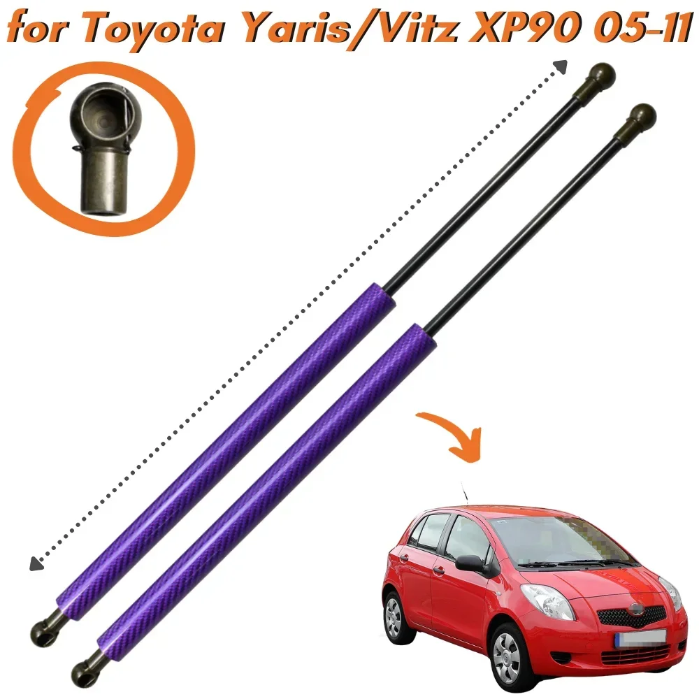 

Qty(2) Hood Struts for Toyota Yaris/ Vitz / Belta / Vios (XP90) 2005-2011 Front Bonnet Gas Springs Shock Absorbers Lift Supports
