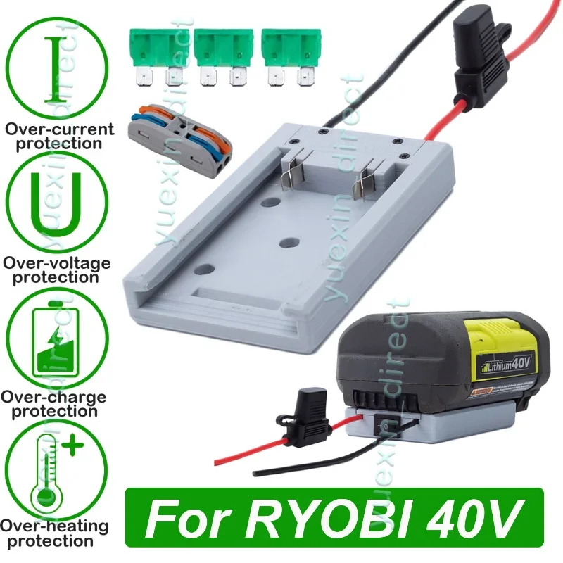 Battery DIY Adapter Converter For RYOBI 40V Li-Ion Battery Dock Power Connector Tools Accessories (Batteries not included)
Battery DIY Adapter Converter For RYOBI 40V Li-Ion Battery Dock Power Connector Tools Accessories (Batteries not included)