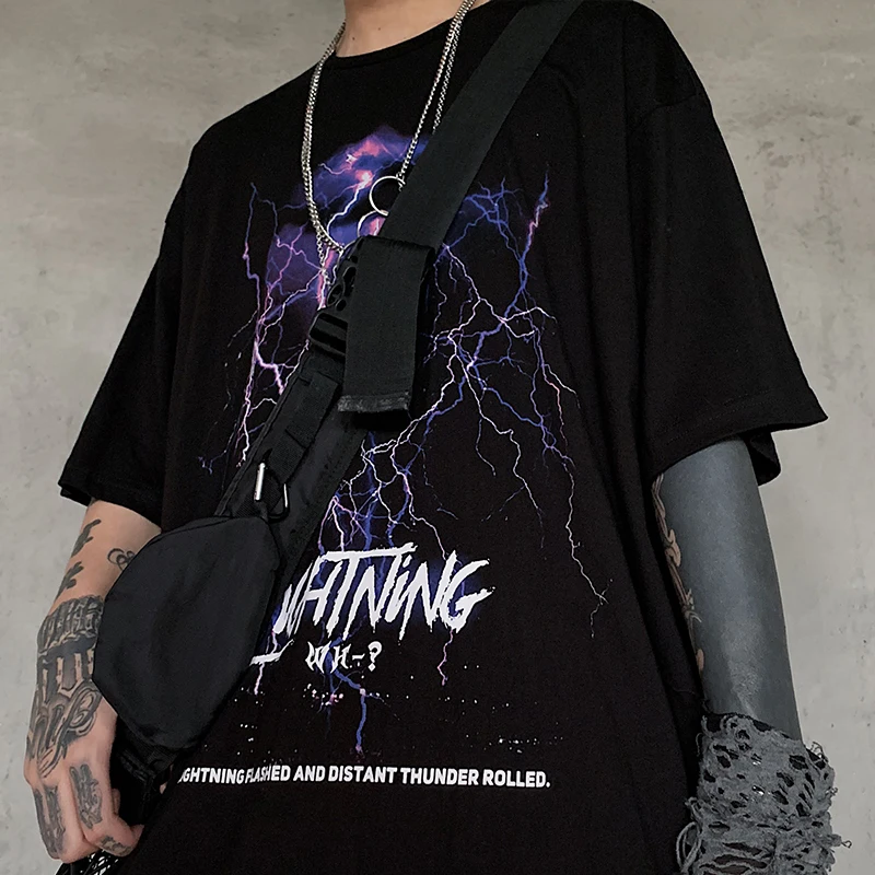 2022 Men T Shirt Hip Hop Streetwear Thunder Lightning T-Shirt Harajuku Summer Short Sleeve Casual Cotton Black Tops Tees
2022 Men T Shirt Hip Hop Streetwear Thunder Lightning T-Shirt Harajuku Summer Short Sleeve Casual Cotton Black Tops Tees