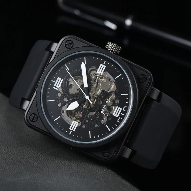 Original Brand Men Automatic Mechanical Watch Bell Brown Leather Black Ross Rubber 46mm Hollow Out AAA Large Dial Men for Watch
Original Brand Men Automatic Mechanical Watch Bell Brown Leather Black Ross Rubber 46mm Hollow Out AAA Large Dial Men for Watch