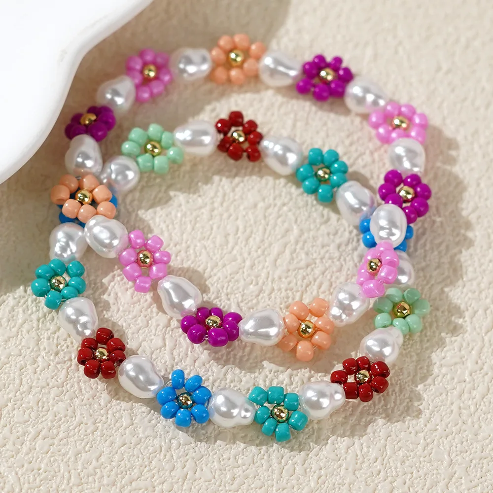Beaded bracelet Flowers Design Originality Pearl Hand knitting Bohemia Adjustable Tide Simple Rice bead bracelet
Beaded bracelet Flowers Design Originality Pearl Hand knitting Bohemia Adjustable Tide Simple Rice bead bracelet