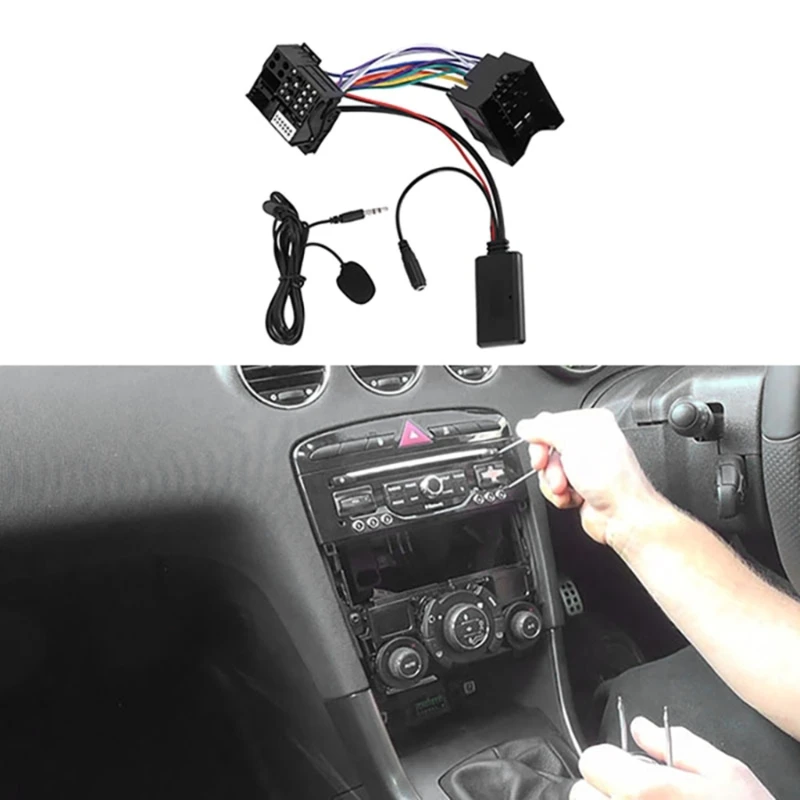 

Wireless Module Receiver AUX Cable Adapter Microphone Car Radio Stream Music Stereo For 207 307 308 407 408 307SW RD4