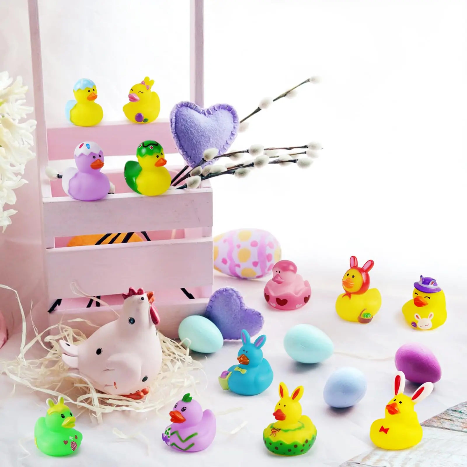 20/40/60pcs Easter Rubber Ducks, Mini 2.1 Inch Bunny Rubber Duckies Toys Assorted Float Duck Bulk for Party Favor 20/40/60pcs Easter Rubber Ducks, Mini 2.1 Inch Bunny Rubber Duckies Toys Assorted Float Duck Bulk for Party Favor