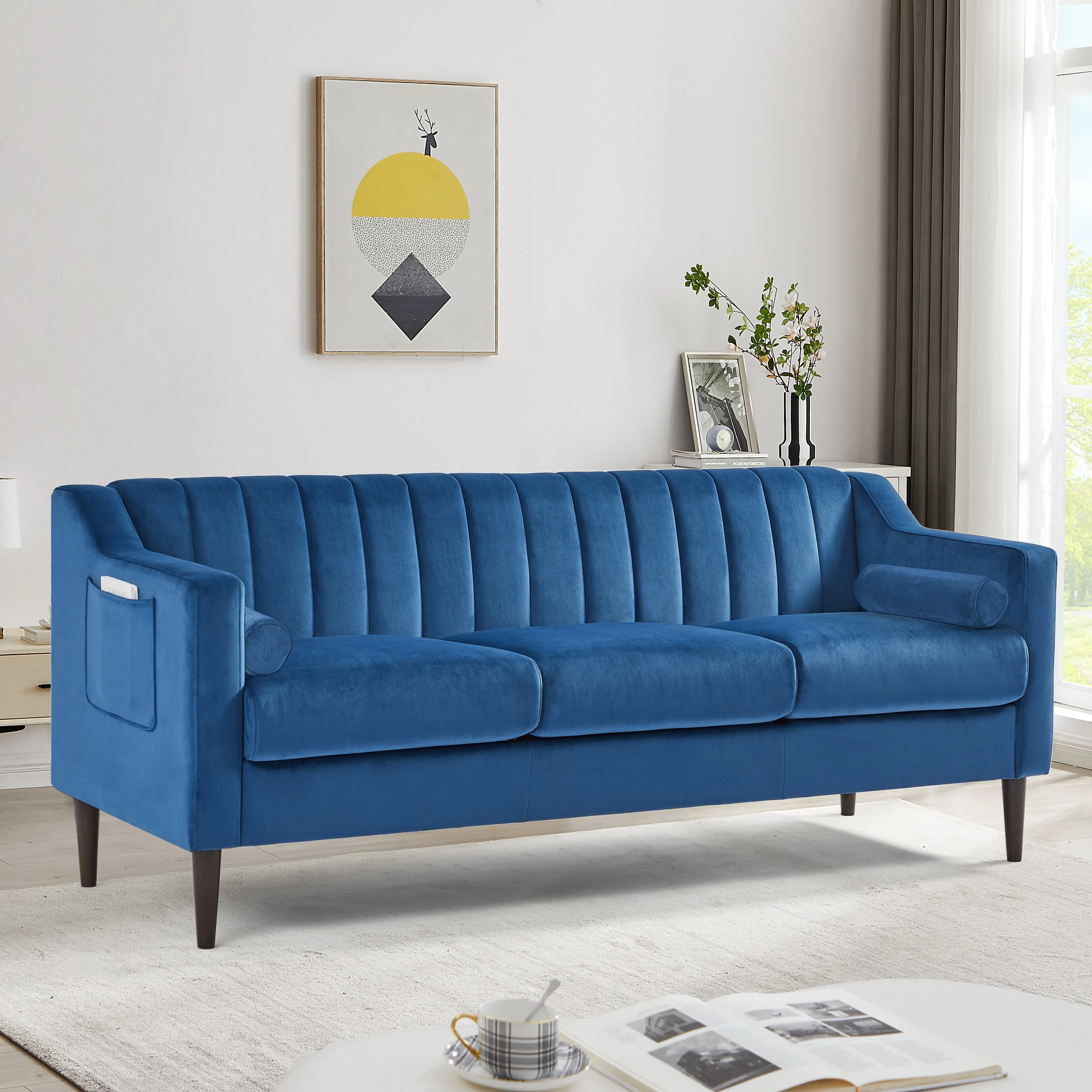 ModernChesterfieldSofaComfortableUpholsteredSofaVelvet FabricWoodenFramewithWoodenLegsSuitable for Living Room/Bedroom/Office
ModernChesterfieldSofaComfortableUpholsteredSofaVelvet FabricWoodenFramewithWoodenLegsSuitable for Living Room/Bedroom/Office